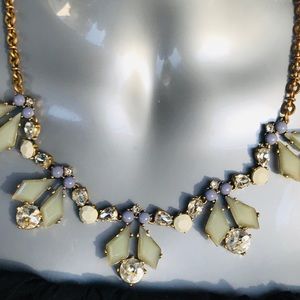 J Crew Rhinestones Purple,Off White, Necklace